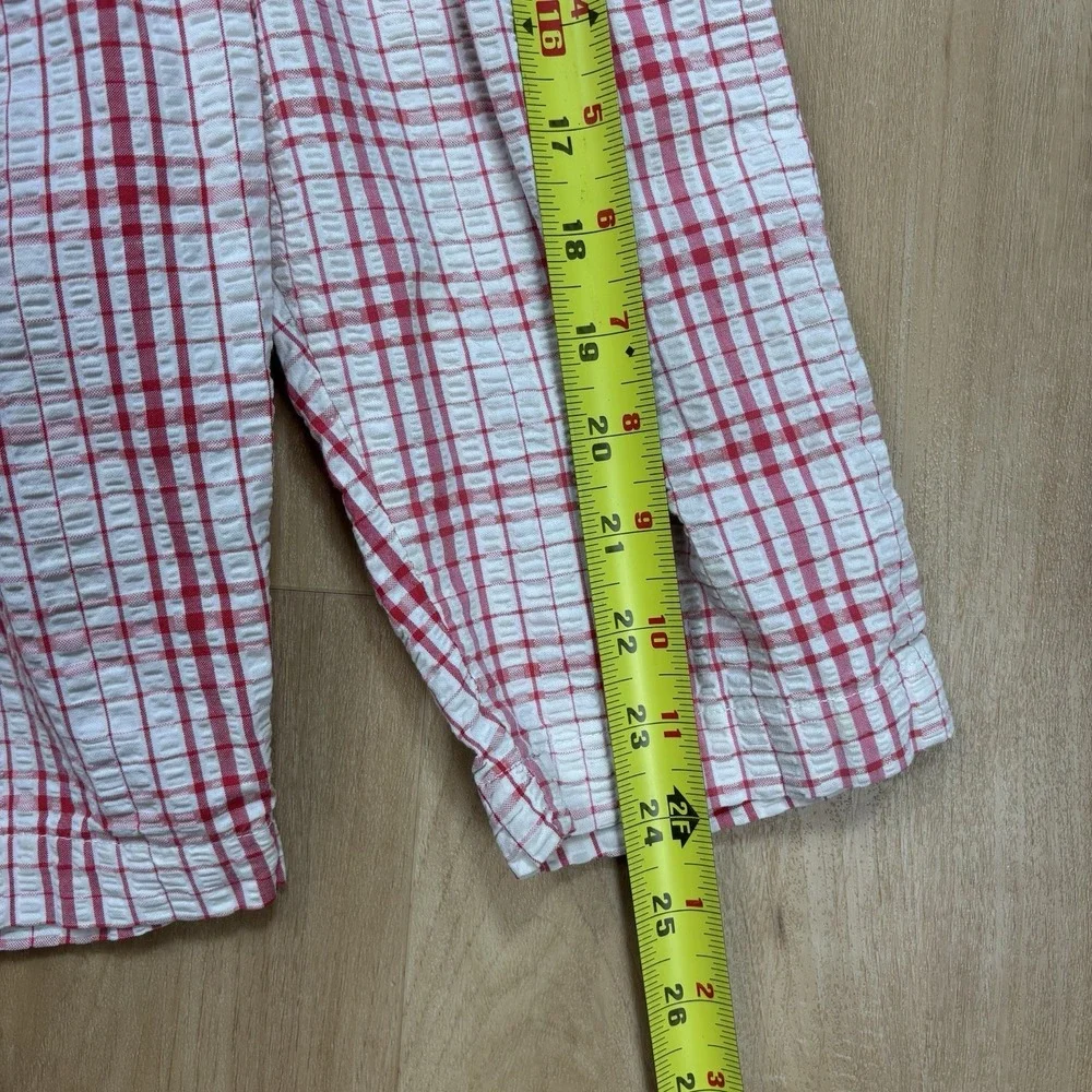 Vintage Baby Romper 12 Month Seersucker Red And White Checkered Zipper 1960s